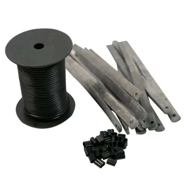 AVIAN Zink Decoy Rigging Kit with 200' PVC Decoy Line 4 oz Strap Weights (12) Line Crimps (24)